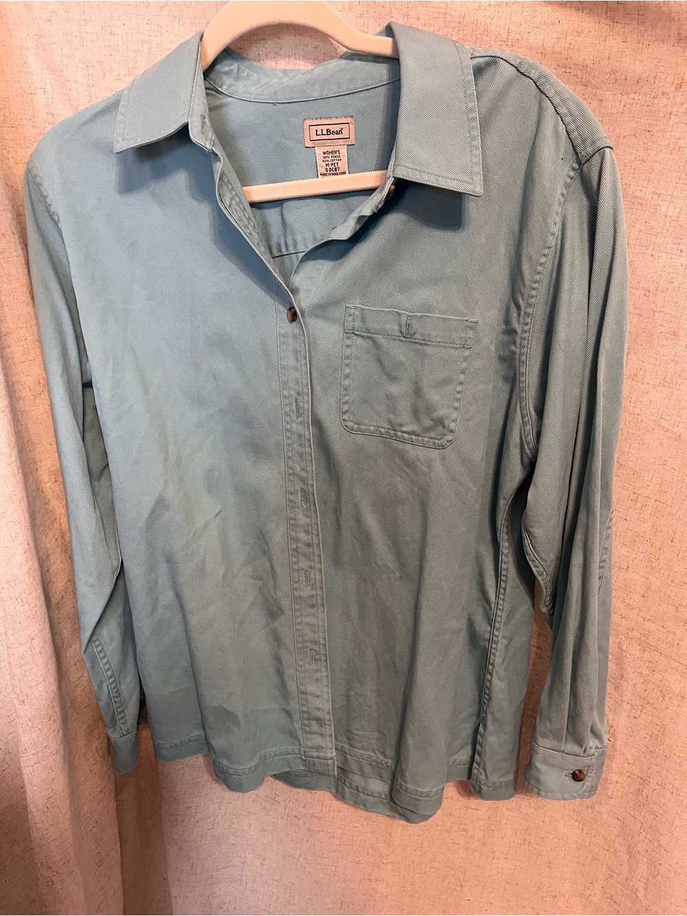 L.L. Bean Women's Pale Aqua Button-Down Shirt